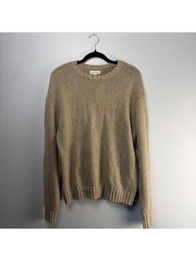 PacSun Tan Cream Rainbow Stitch Sweater Size L Indie Boho